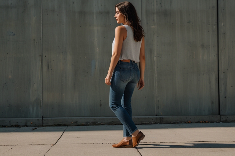 Leonardo_Lightning_XL_Woman_walking_wearing_jeans_0